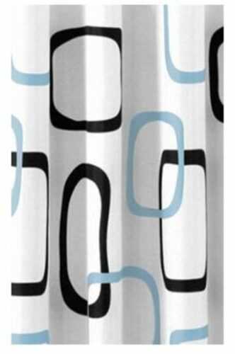 Aqualine polyester bílá/černá/modrá ZP004 180x200 cm Sapho