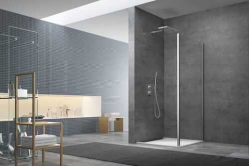 Boční zástěna ke sprchovým dveřím 80x195 cm Swiss Aqua Technologies TEX chrom lesklý SIKOSTENATEXD80 Swiss Aqua Technologies