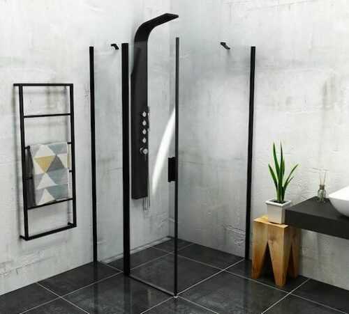 Boční zástěna ke sprchovým dveřím 90x200 cm Polysan Zoom černá matná ZL3290B Polysan