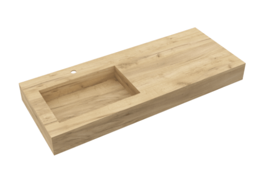 Deska se zabudovaným umyvadlem vlevo Salgar Compakt 120x12x51 cm dub afrika 25454L Salgar