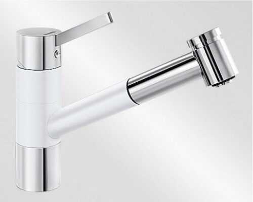 Dřezová baterie Blanco TIVO - S s vytahovací sprškou bílá/chrom 517613 Blanco