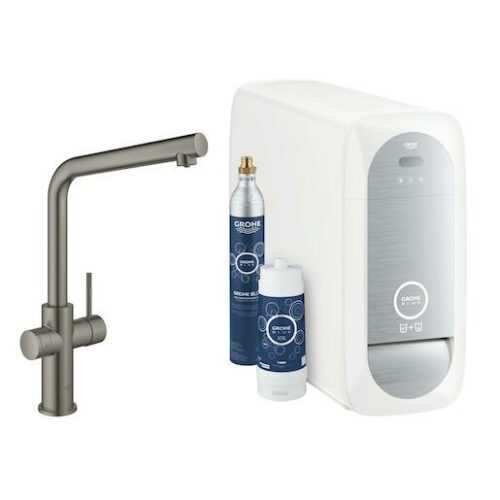 Dřezová baterie Grohe Blue Home s filtrem kartáčovaný Hard Graphite 31454AL1 Grohe