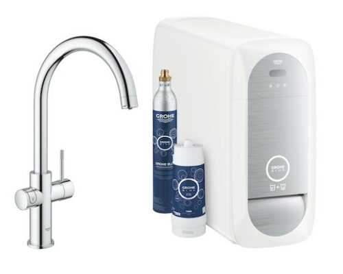 Dřezová baterie Grohe Blue Home s výpustí chrom 31545001 Grohe