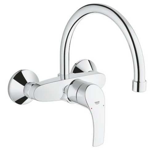 Dřezová baterie Grohe Eurosmart New s výpustí chrom 32482002 Grohe