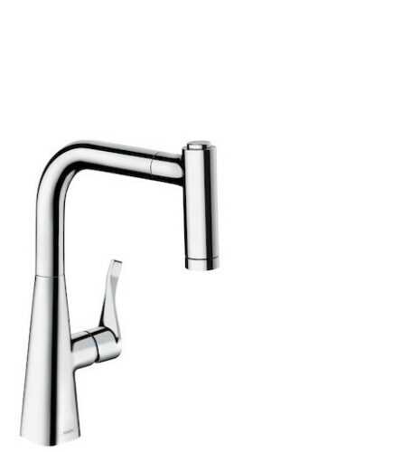 Dřezová baterie Hansgrohe Metris M71 s vytahovací sprškou chrom 14834000 Hansgrohe