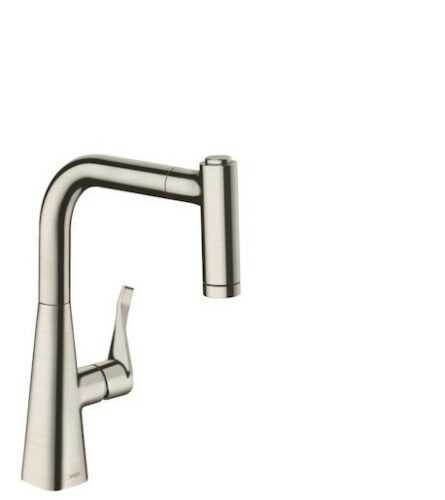 Dřezová baterie Hansgrohe Metris M71 s vytahovací sprškou vzhled nerezu 14834800 Hansgrohe