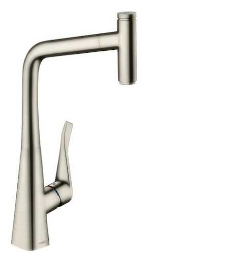 Dřezová baterie Hansgrohe Metris Select M71 s vytahovací sprškou vzhled nerezu 14884800 Hansgrohe