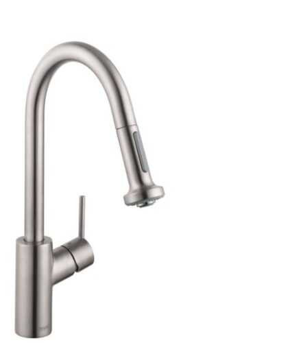 Dřezová baterie Hansgrohe Talis sklopné rameno vzhled nerezu 73863800 Hansgrohe