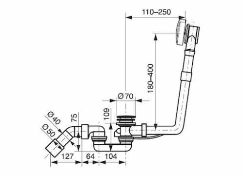 IDEAL STANDARD Odtoková a přepadová sada VV3504200S000 Ideal Standard