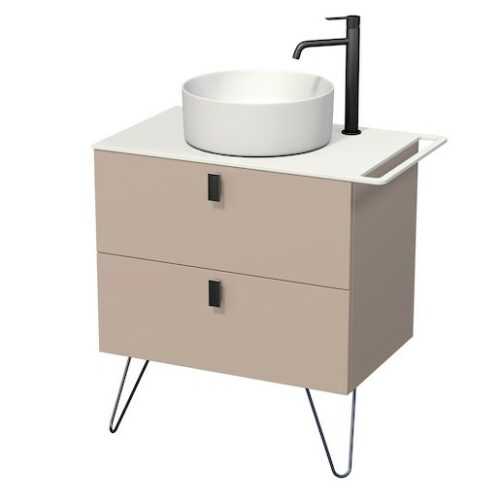 Koupelnová skříňka pod umyvadlo s držákem ručníku Naturel Art Deco 68x55x50 cm Rose Beige mat ARTDECO60RBBU Naturel