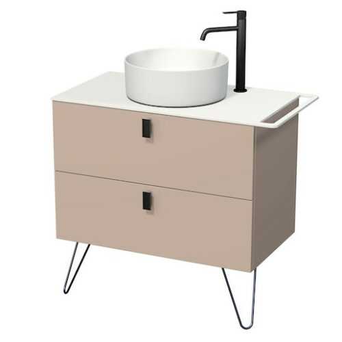 Koupelnová skříňka pod umyvadlo s držákem ručníku Naturel Art Deco 88x55x50 cm Rose Beige ARTDECO80RBBU Naturel
