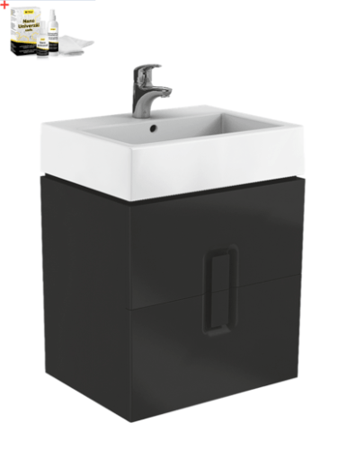 Koupelnová skříňka s umyvadlem Kolo Twins 60x70 cm černá mat SIKONKOTW602CM Kolo