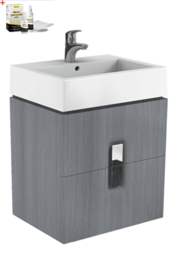Koupelnová skříňka s umyvadlem Kolo Twins 60x70 cm grafit stříbrný SIKONKOTW602SG Kolo