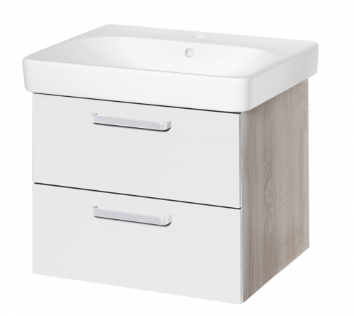 Koupelnová skříňka s umyvadlem Naturel Vario Dekor 60x48 cm bílá VARIO60ZDBBL Naturel