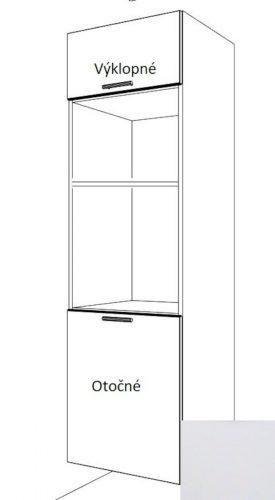 Kuchyňská skříňka pro troubu a mikrovlnnou troubu vysoká Naturel Gia 60 cm bílá mat BOM60214BM Naturel