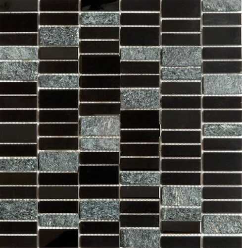 Nerezová mozaika Premium Mosaic Stone černá 30x30 cm mat / lesk MOS4815BK Premium Mosaic Stone