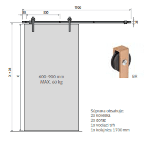 Posuvný systém na stěnu