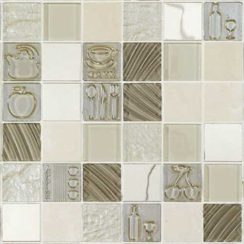 Skleněná mozaika Mosavit Kitchen beige 30x30 cm mat / lesk KITCHENBE Mosavit