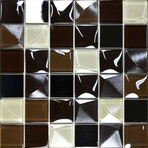 Skleněná mozaika Mosavit Kubic chocolate 30x30 cm mat / lesk KUBICCHO Mosavit
