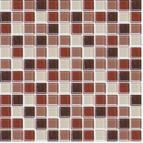 Skleněná mozaika Premium Mosaic hnědá 30x30 cm lesk MOS25MIX6 Premium Mosaic
