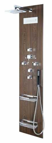 Sprchový panel Sapho FLAT CUBE na stěnu s termostatickou baterií wenge 80720-0203 Sapho