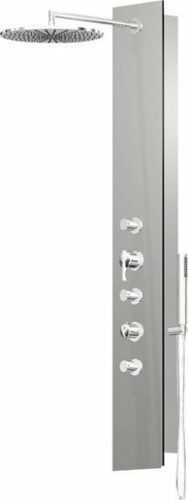 Sprchový panel Sapho FLAT OVAL na stěnu s termostatickou baterií aluminium 80622-1300 Sapho