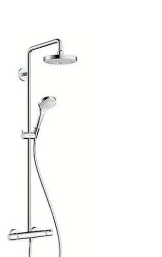 Sprchový systém Hansgrohe Croma Select S na stěnu s termostatickou baterií bílá/chrom 27253400 Hansgrohe