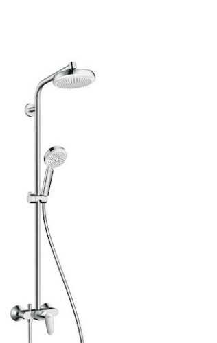 Sprchový systém Hansgrohe Crometta na stěnu s pákovou baterií bílá/chrom 27266400 Hansgrohe
