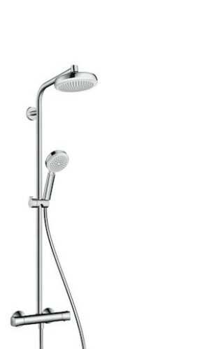 Sprchový systém Hansgrohe Crometta na stěnu s termostatickou baterií bílá/chrom 27264400 Hansgrohe