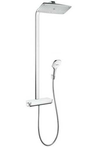 Sprchový systém Hansgrohe Raindance E na stěnu s termostatickou baterií bílá/chrom 27112400 Hansgrohe