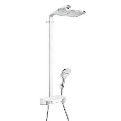 Sprchový systém Hansgrohe Raindance E na stěnu s termostatickou baterií bílá/chrom 27288400 Hansgrohe