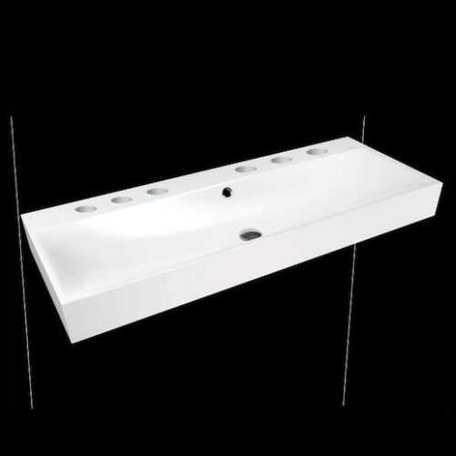 Umyvadlo Kaldewei Silenio 3046 120x46 cm alpská bílá tři otvory pro baterii 904506053001 Kaldewei