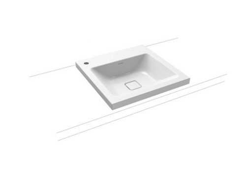 Umyvadlo na desku Kaldewei Cono 3083 60x50 cm alpská bílá otvor pro baterii vlevo 901906143001 Kaldewei