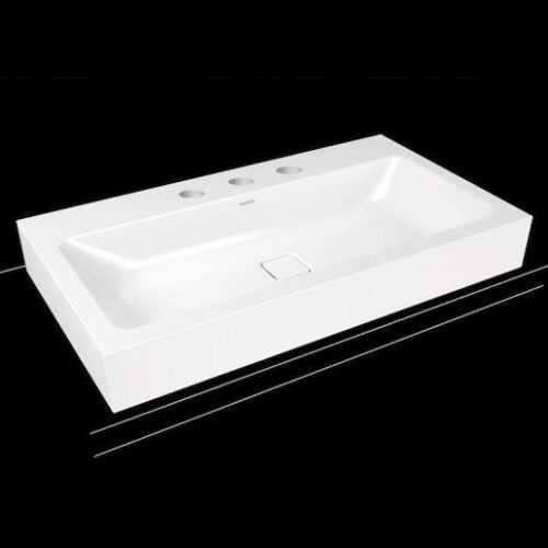 Umyvadlo na desku Kaldewei Cono 3086 90x50 cm alpská bílá otvor pro baterii vpravo 902206133001 Kaldewei