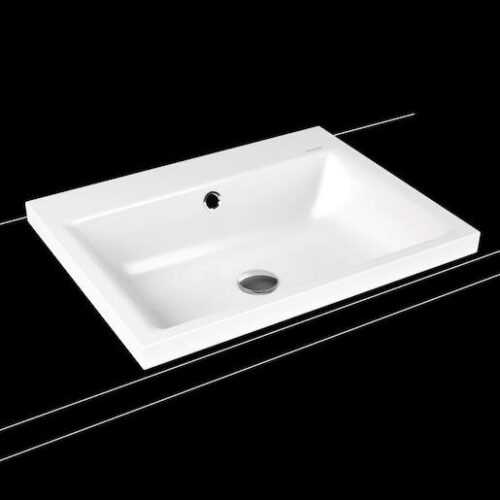 Umyvadlo na desku Kaldewei Puro 3154 60x46 cm alpská bílá bez otvoru pro baterii 900406003001 Kaldewei