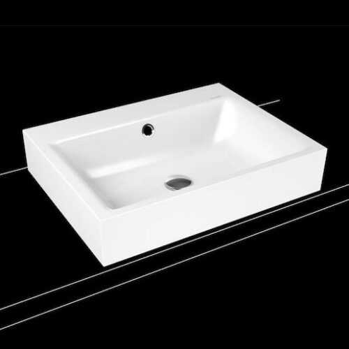 Umyvadlo na desku Kaldewei Puro 3157 60x46 cm alpská bílá bez otvoru pro baterii 900706003001 Kaldewei