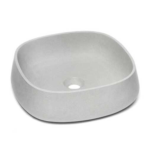 Umyvadlo na desku Triomini Lapis 44x44 cm šedý pískovec mat bez přepadu LA4444LG Triomini