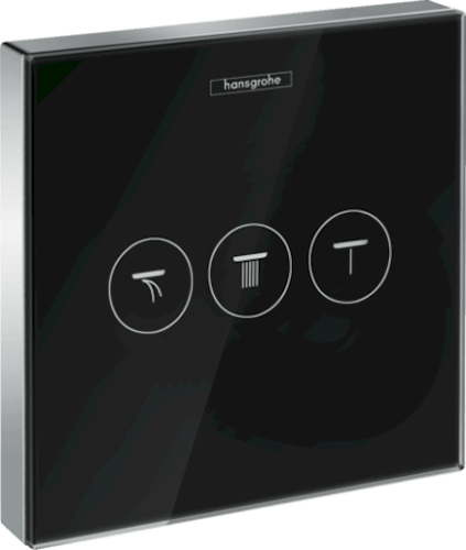 Ventil Hansgrohe Showerselect Glass bez podomítkového tělesa černá/chrom 15736600 Hansgrohe