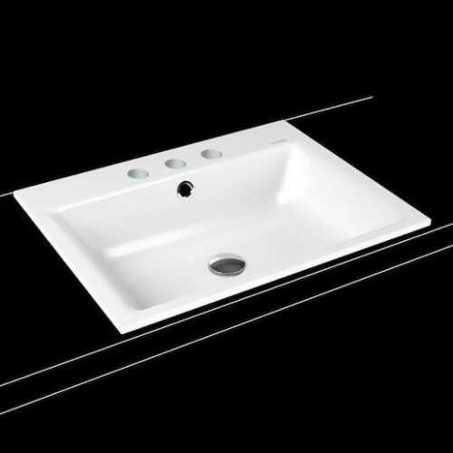 Zápustné umyvadlo Kaldewei Puro 3151 60x46 cm alpská bílá tři otvory pro baterii 900106033001 Kaldewei