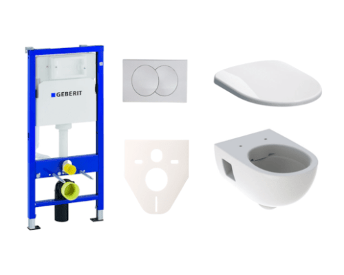 Závěsný set WC Geberit Selnova + modul Geberit Duofix s tlačítkem Delta 20 (bílá lesk) Geberit