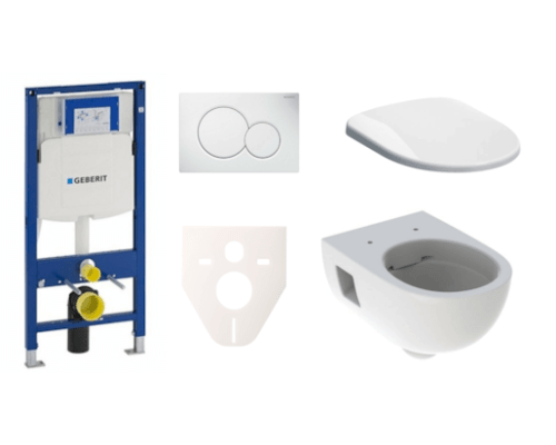 Závěsný set WC Geberit Selnova + modul Geberit Duofix s tlačítkem Sigma 01 (bílá mat) Geberit