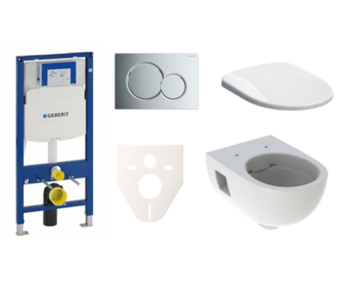 Závěsný set WC Geberit Selnova + modul Geberit Duofix s tlačítkem Sigma 01 (chrom lesk) Geberit