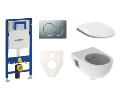 Závěsný set WC Geberit Selnova + modul Geberit Duofix s tlačítkem Sigma 01 (chrom mat) Geberit