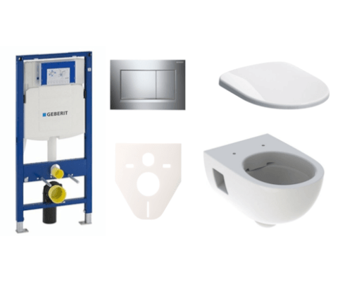 Závěsný set WC Geberit Selnova + modul Geberit Duofix s tlačítkem Sigma 30 (chrom lesk) Geberit