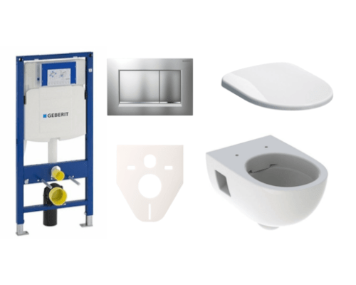 Závěsný set WC Geberit Selnova + modul Geberit Duofix s tlačítkem Sigma 30 (chrom mat) Geberit