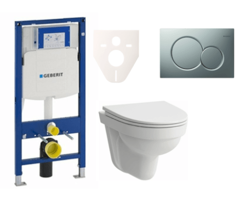 Závěsný set WC Laufen Pro Nordic + modul Geberit Duofix s tlačítkem Sigma 01 (chrom mat) SIKOGES3H3 Laufen