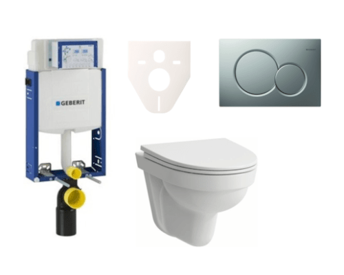 Závěsný set WC Laufen Pro Nordic + modul Geberit Kombifix s tlačítkem Sigma 01 (chrom mat) SIKOGE2H3 Laufen