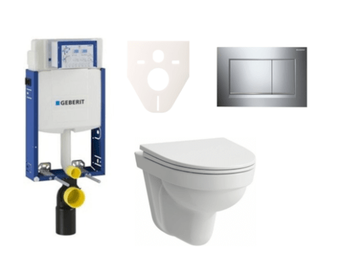 Závěsný set WC Laufen Pro Nordic + modul Geberit Kombifix s tlačítkem Sigma 30 (chrom lesk) SIKOGE2H6 Laufen