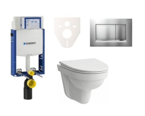 Závěsný set WC Laufen Pro Nordic + modul Geberit Kombifix s tlačítkem Sigma 30 (chrom mat) SIKOGE2H7 Laufen