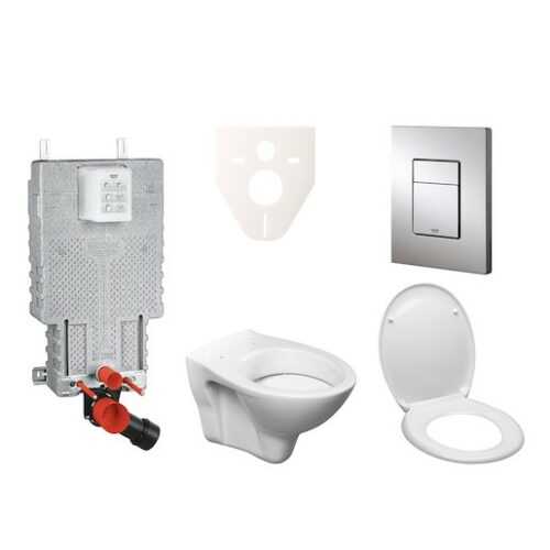 Závěsný set WC S-line + modul Grohe Uniset s tlačítkem Grohe Cosmo (chrom) 38643SET-KD Grohe